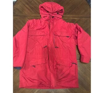 LL Bean Mens Red Hooded Parka Jacket Tall XXL Waterproof Outdoor Winter‎ |W1